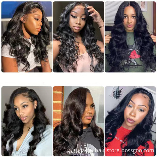 Wholesale Raw Brazilian Virgin Loose Deep Wave Wig 13x4 HD Lace Front Human Hair Wigs for Black Women Pre Plucked Lace Front Wig